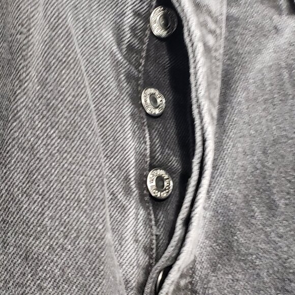 Vintage Levis 501 Black Buttonfly Jeans Straight Leg Men's Actual Size 34X28 - Picture 4 of 5